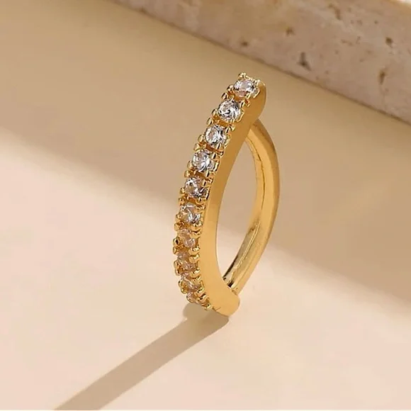 🆕 Simple Rhinestone Decor Clicker Navel Belly Button Ring Body Jewelry - Picture 2 of 6